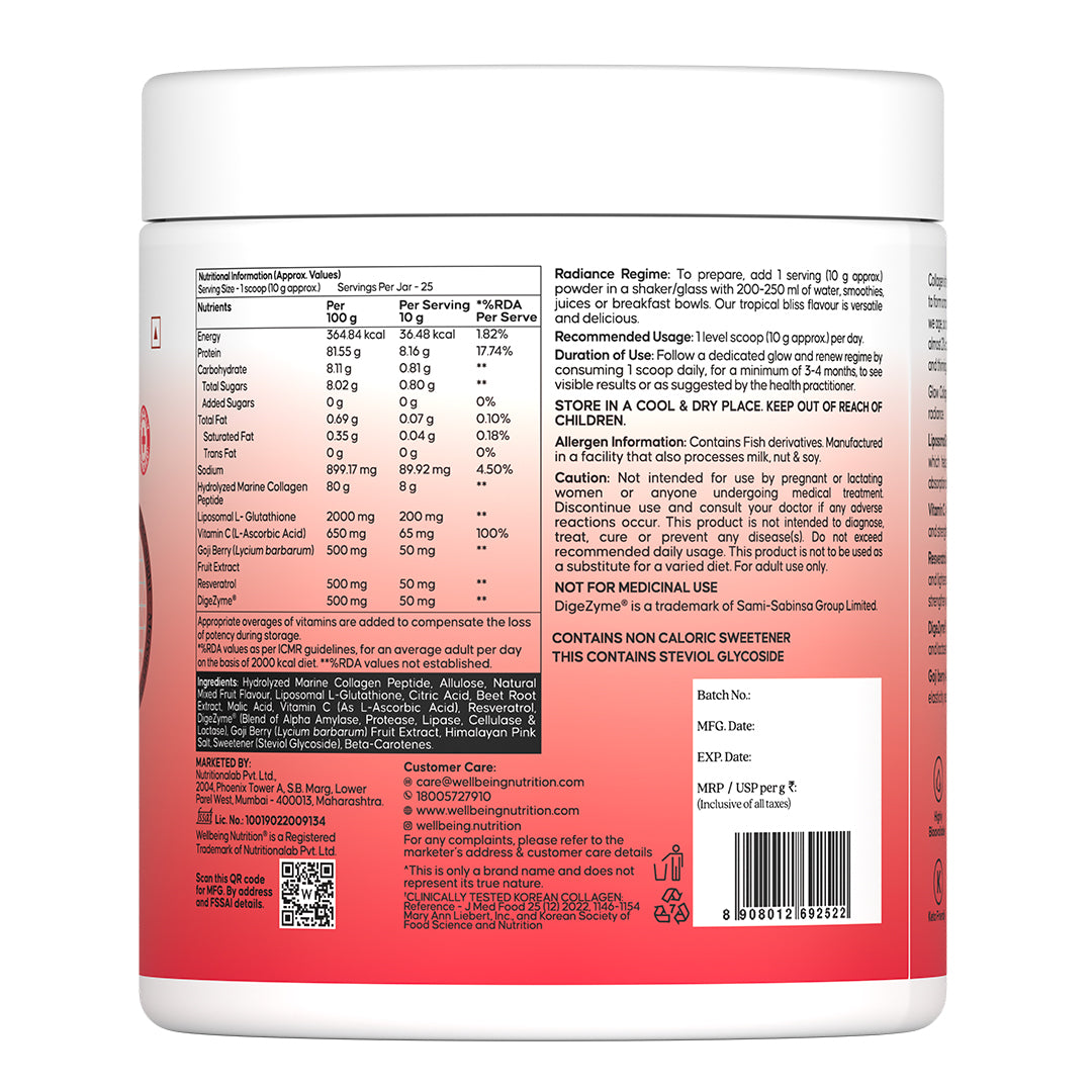 Glow Collagen Back of Pack