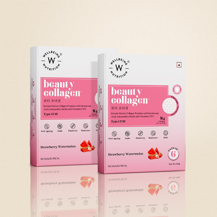 Beauty Collagen Strawberry Watermelon Flavor Sachets(Box of 6)
