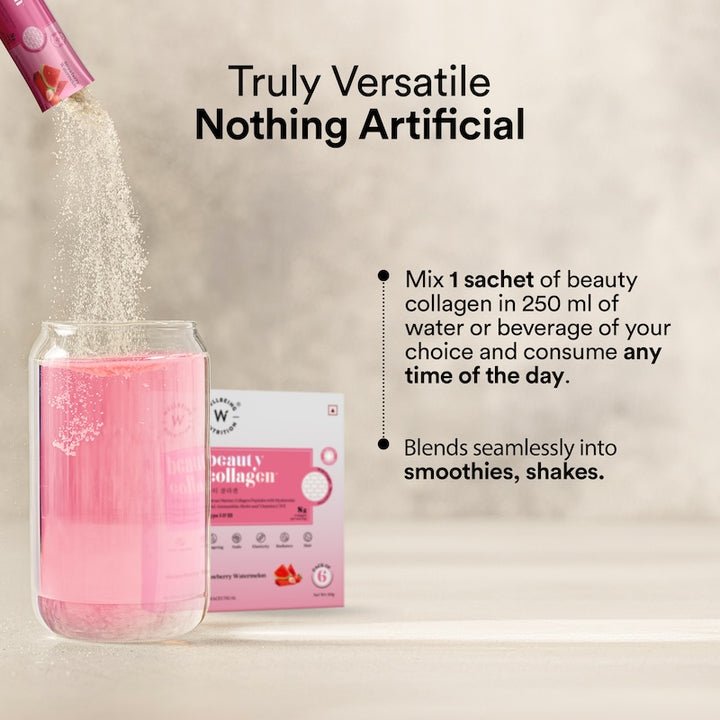 Beauty Collagen Strawberry Watermelon Flavor Sachets(Box of 6)